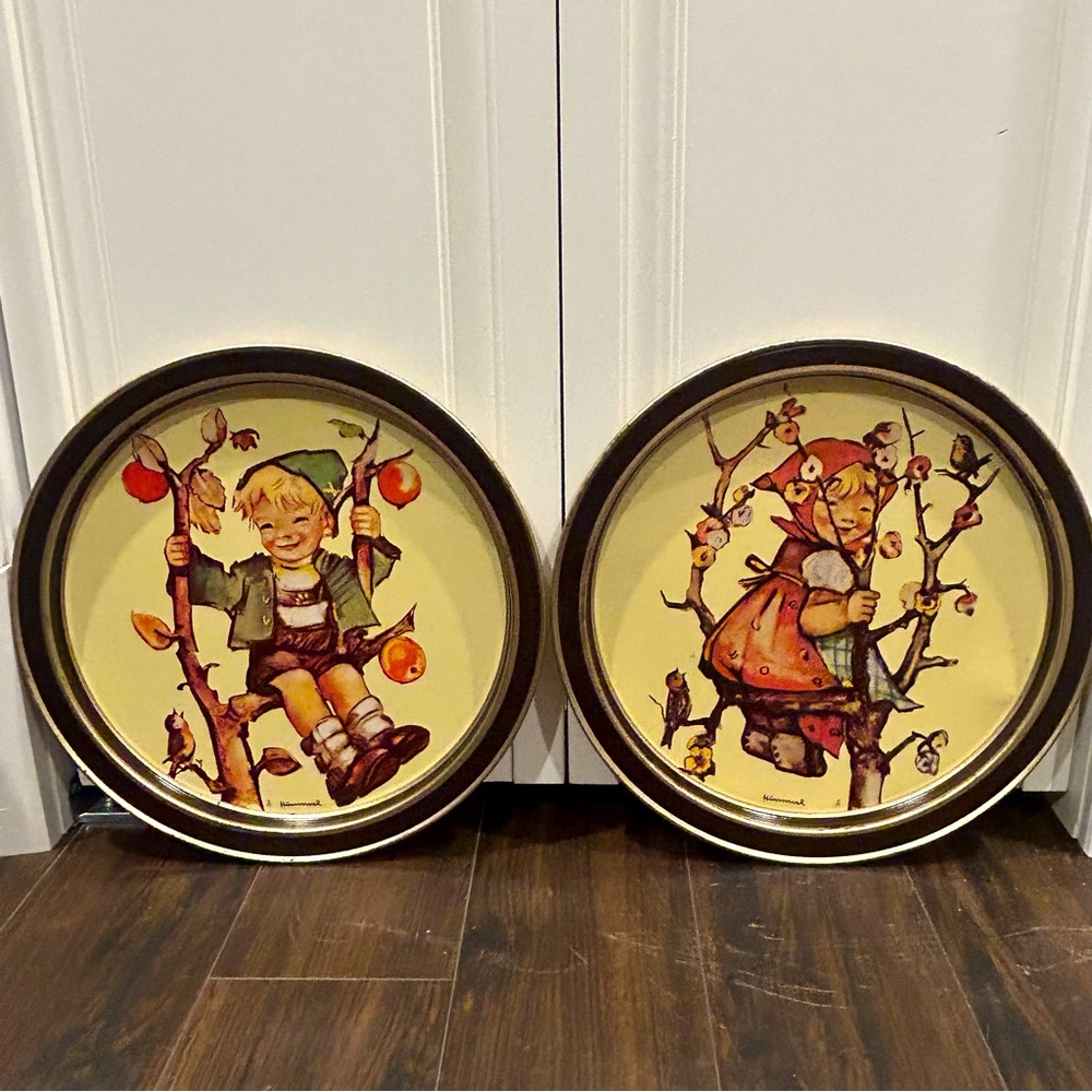 Hummel Tin Serving Tray - Lot of 2 -Apple Tree
